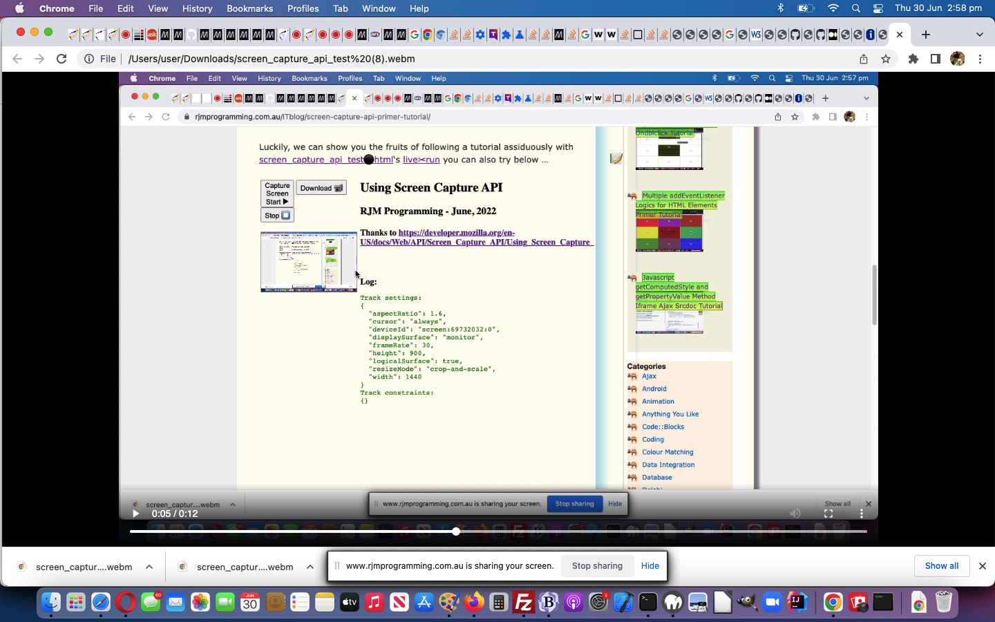 Screen Capture API Download Video Tutorial