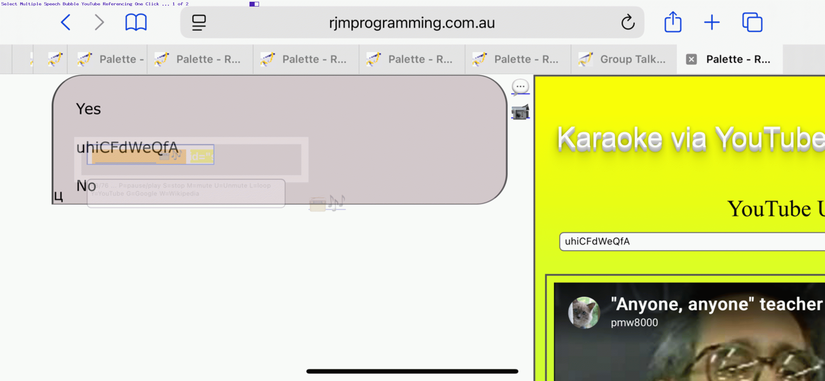 Select Multiple Webpage Palette Speech Bubble YouTube One Click Tutorial