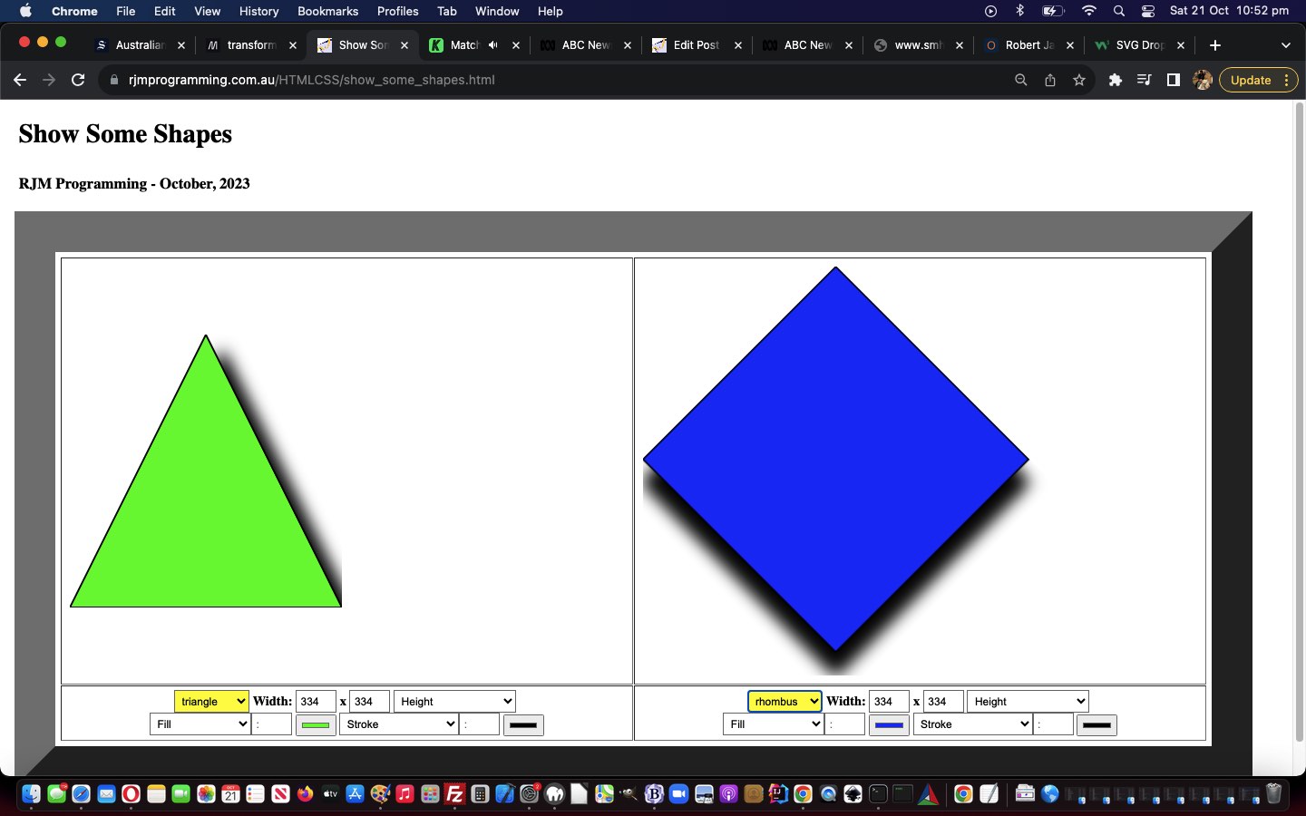 SVG Shapes Drop Shadow Filter Tutorial
