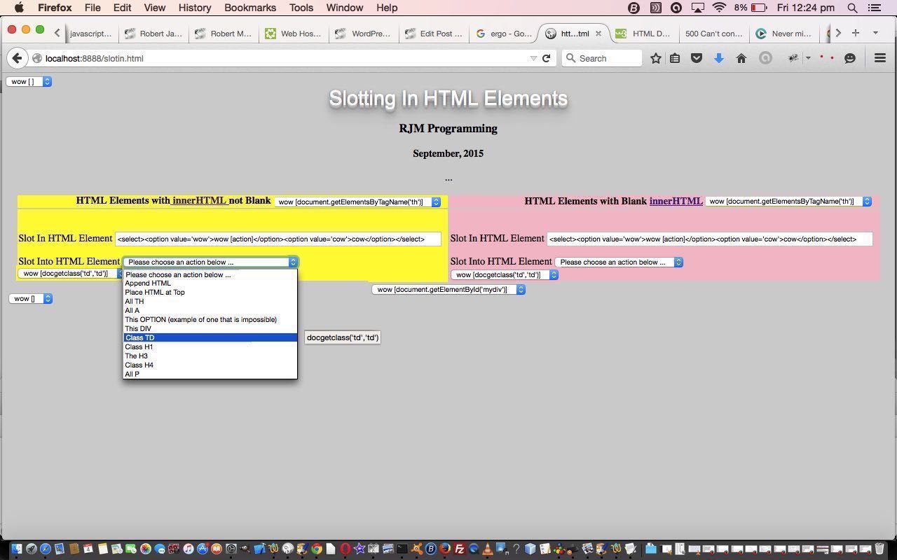 HTML/Javascript Slotting In Primer Tutorial