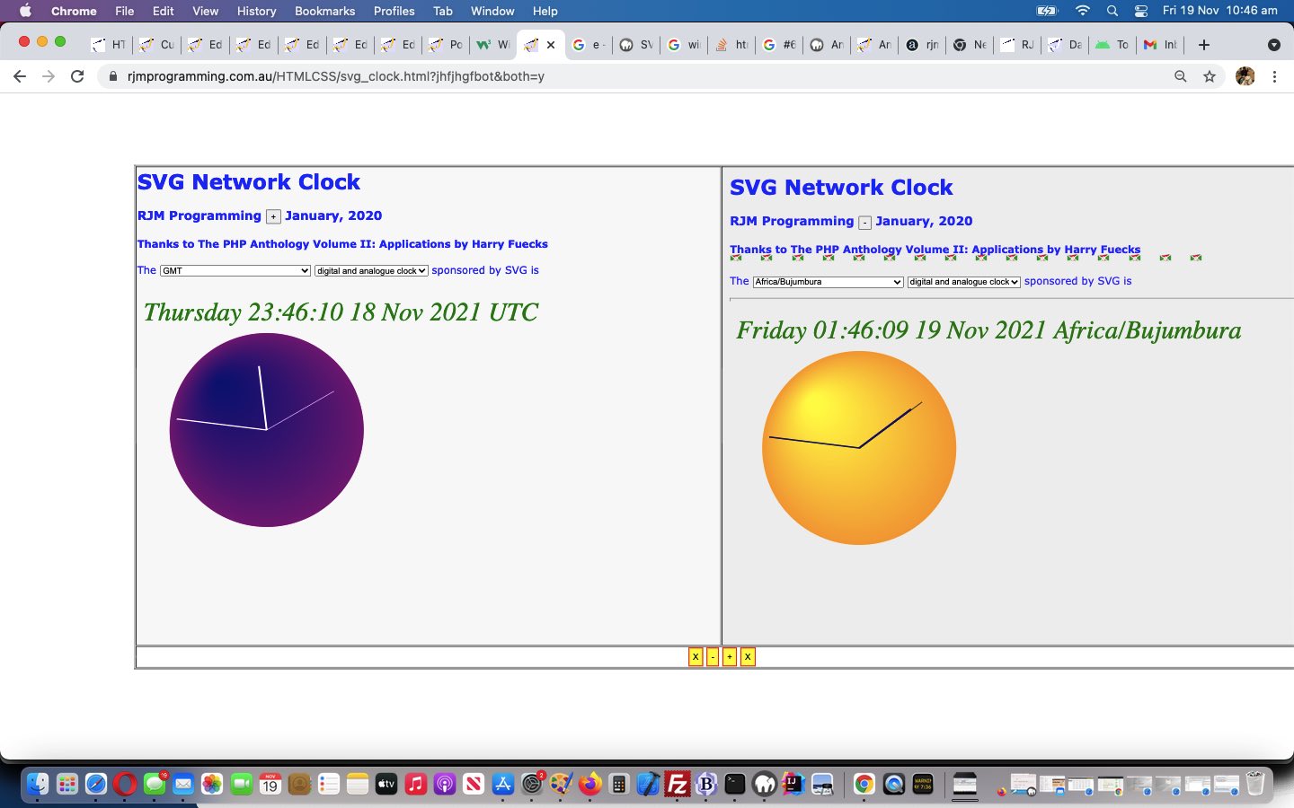 SVG Network Digital and Analogue Clocks Tutorial