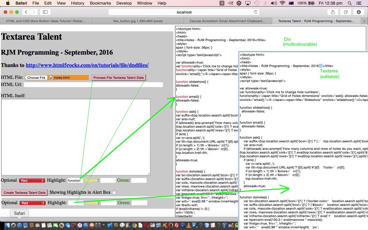 HTML Textarea and Div Talents Primer Tutorial