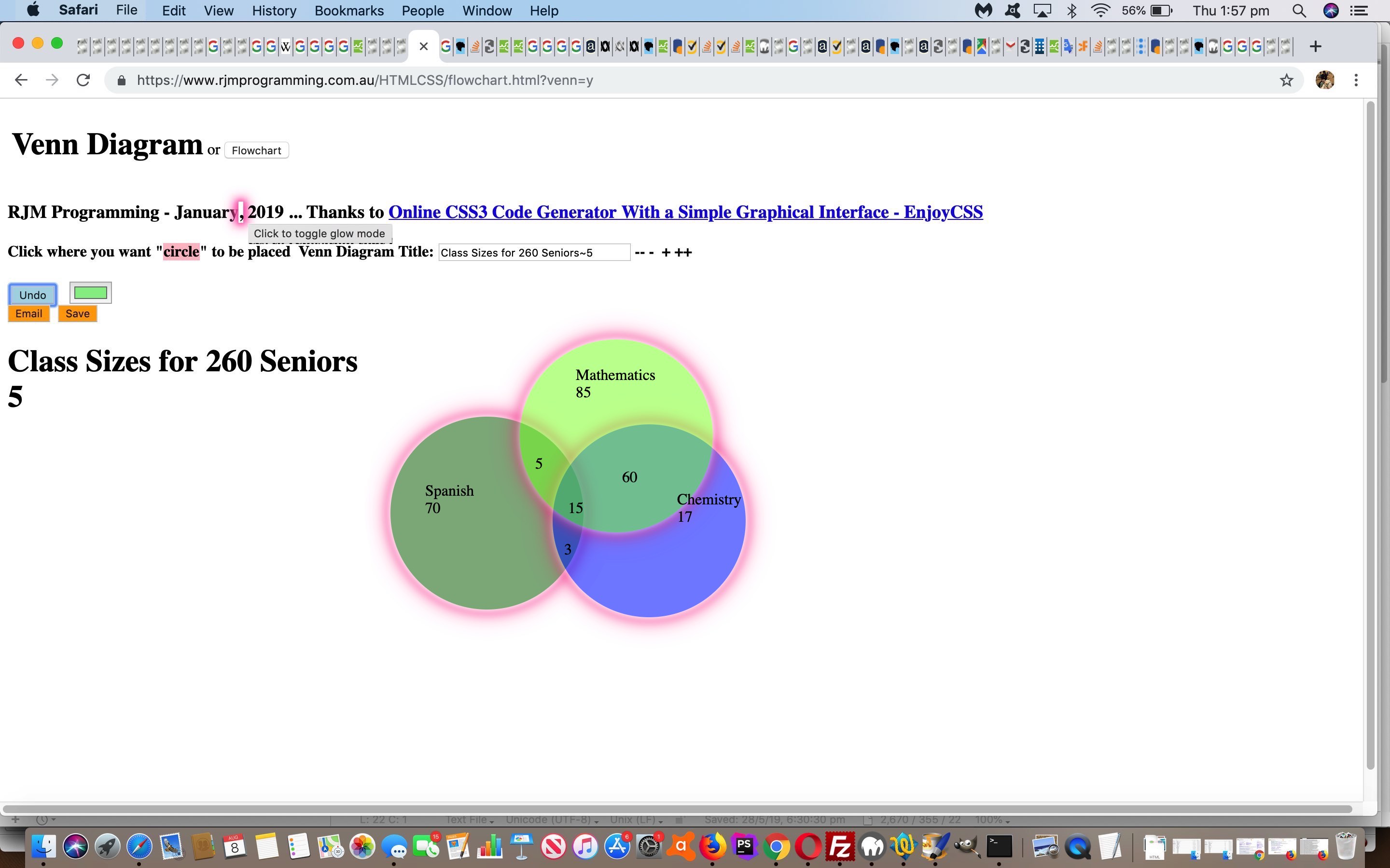 Flowchart and Venn Diagram Glow Tutorial