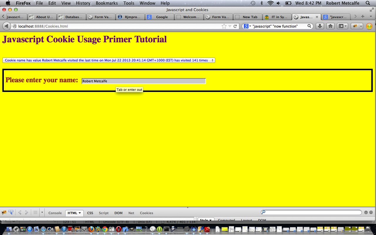 Javascript Cookies Primer Tutorial