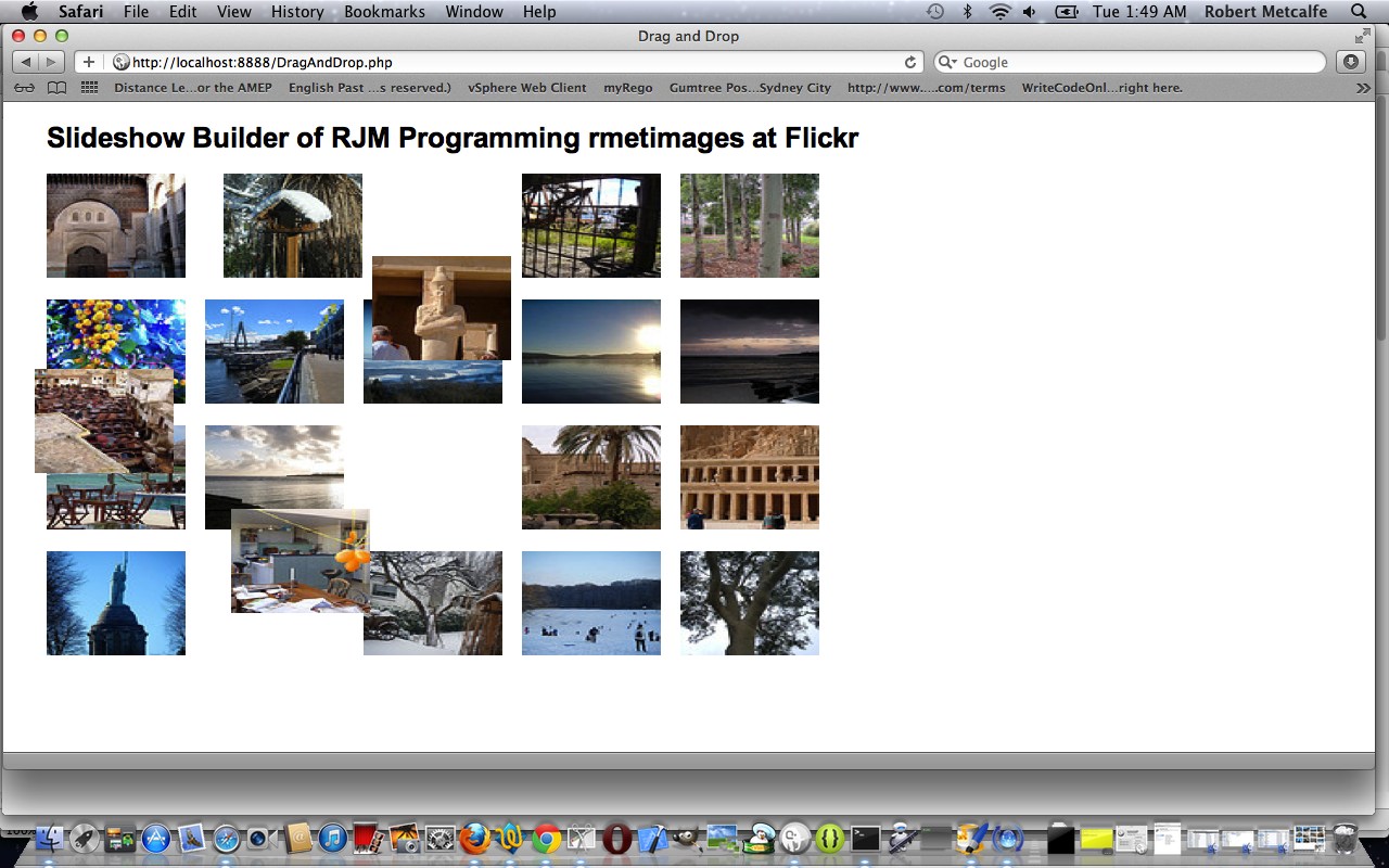 YUI and jQuery Javascript Flickr Feed Drag and Drop Tutorial