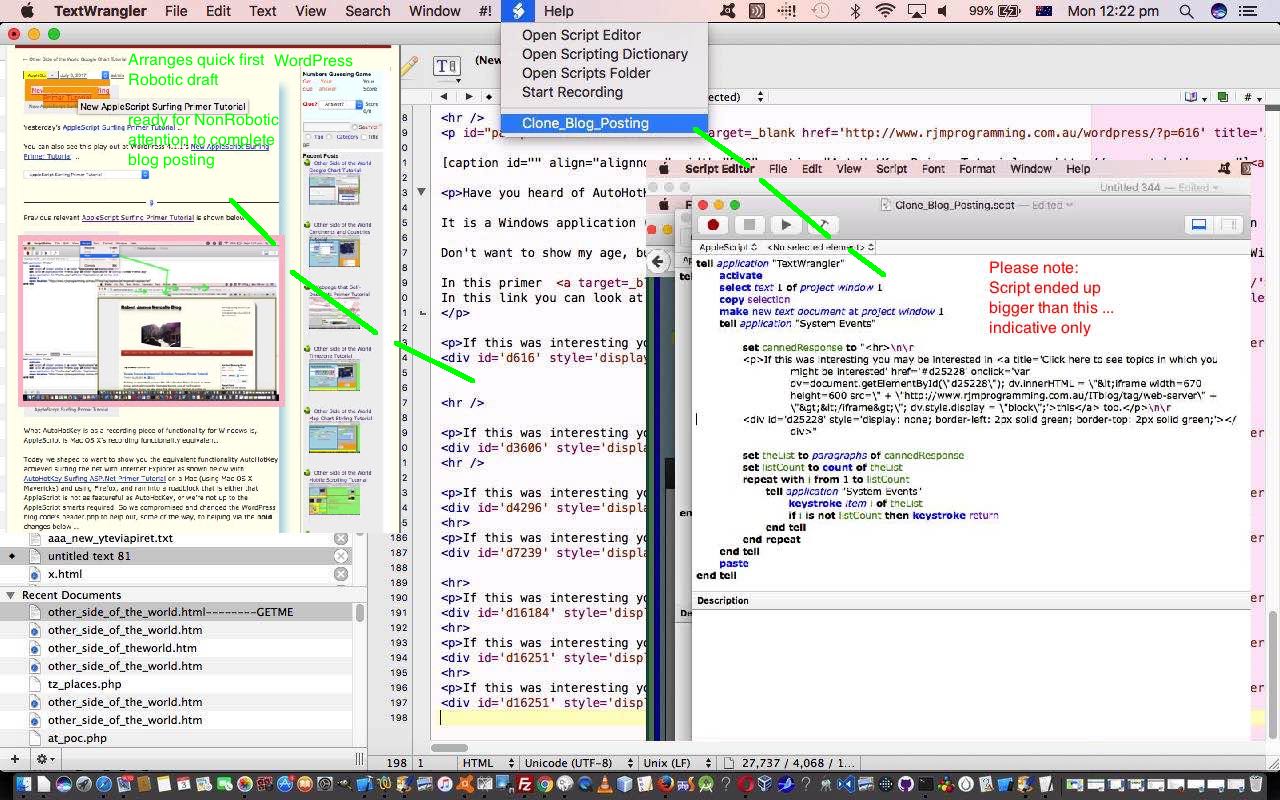 WordPress Blog Posting AppleScript TextWrangler Helper Primer Tutorial