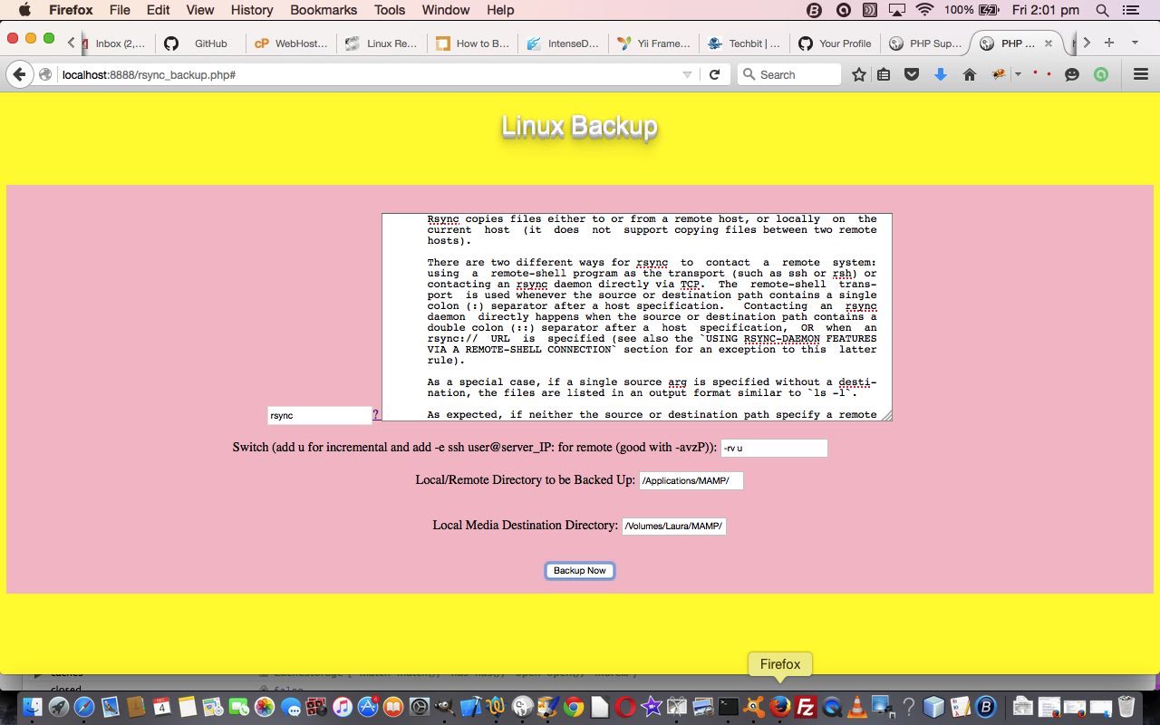 Linux Backup via rsync and PHP Exec Tutorial