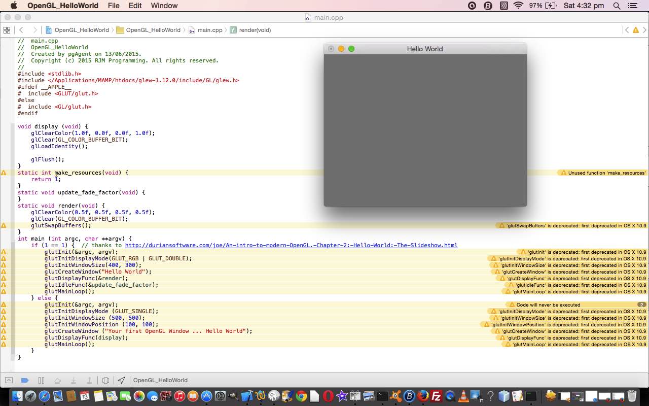 C++ OpenGL in Xcode Primer Tutorial