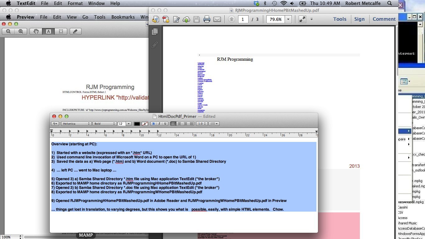 PC Html/Doc to Pdf via Mac TextEdit Primer Tutorial