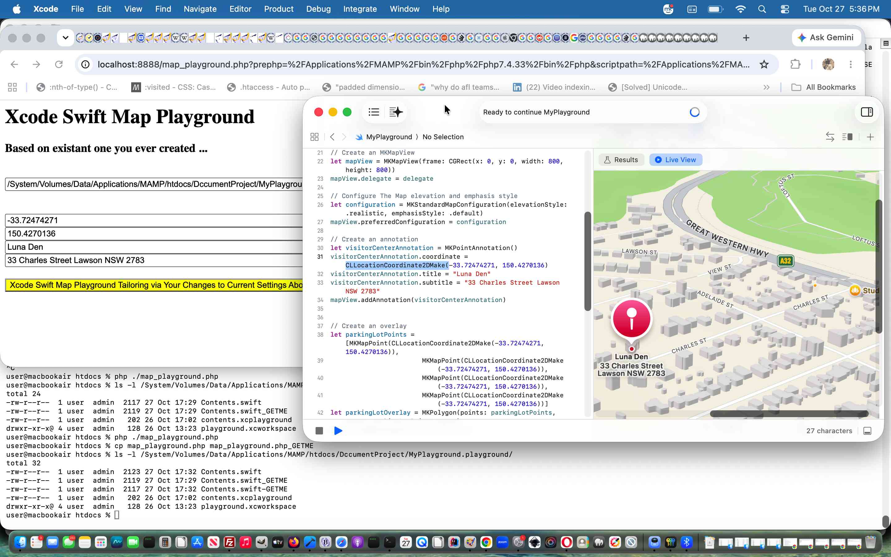 Swift Playgrounds on macOS Map Control Tutorial