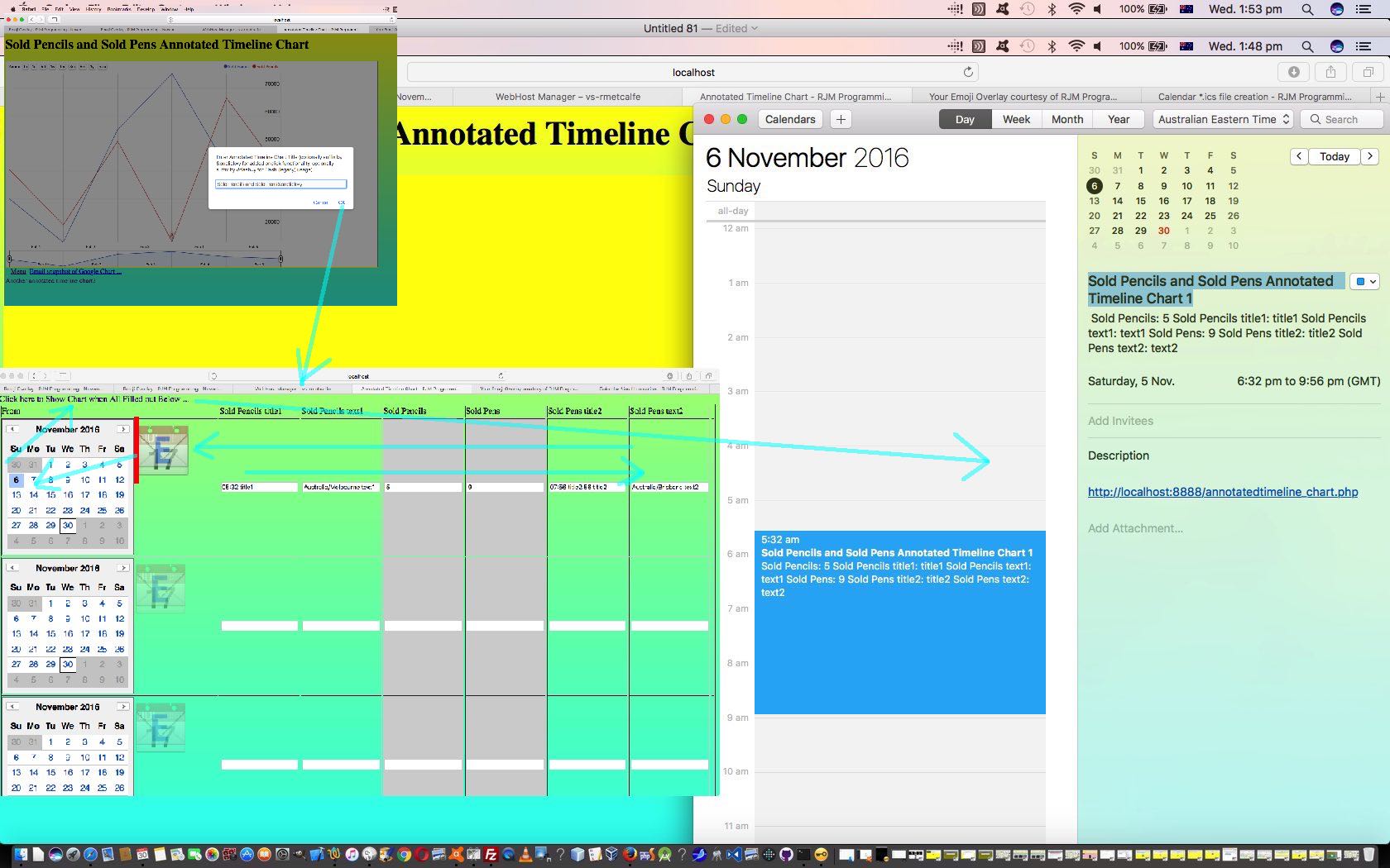 Calendar iCal Integration Timeline Tutorial Robert James Metcalfe Blog