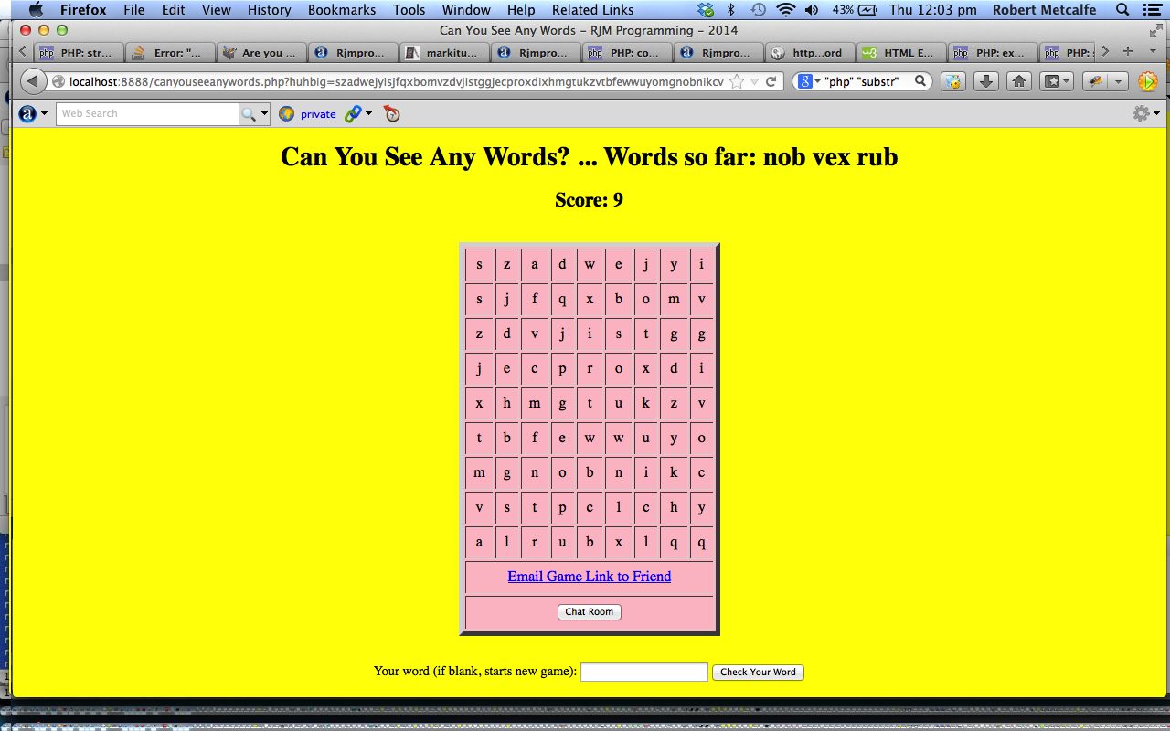 PHP Can You See Any Words Game Tutorial