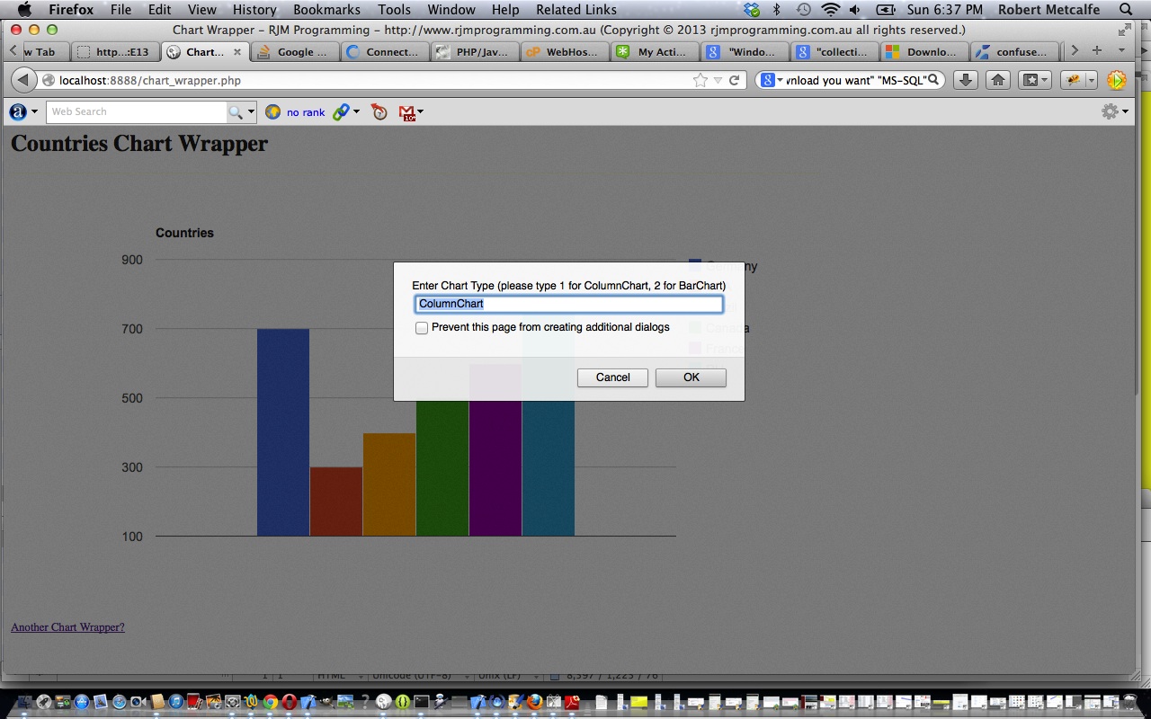 PHP/Javascript/HTML Google Chart Wrapper Tutorial