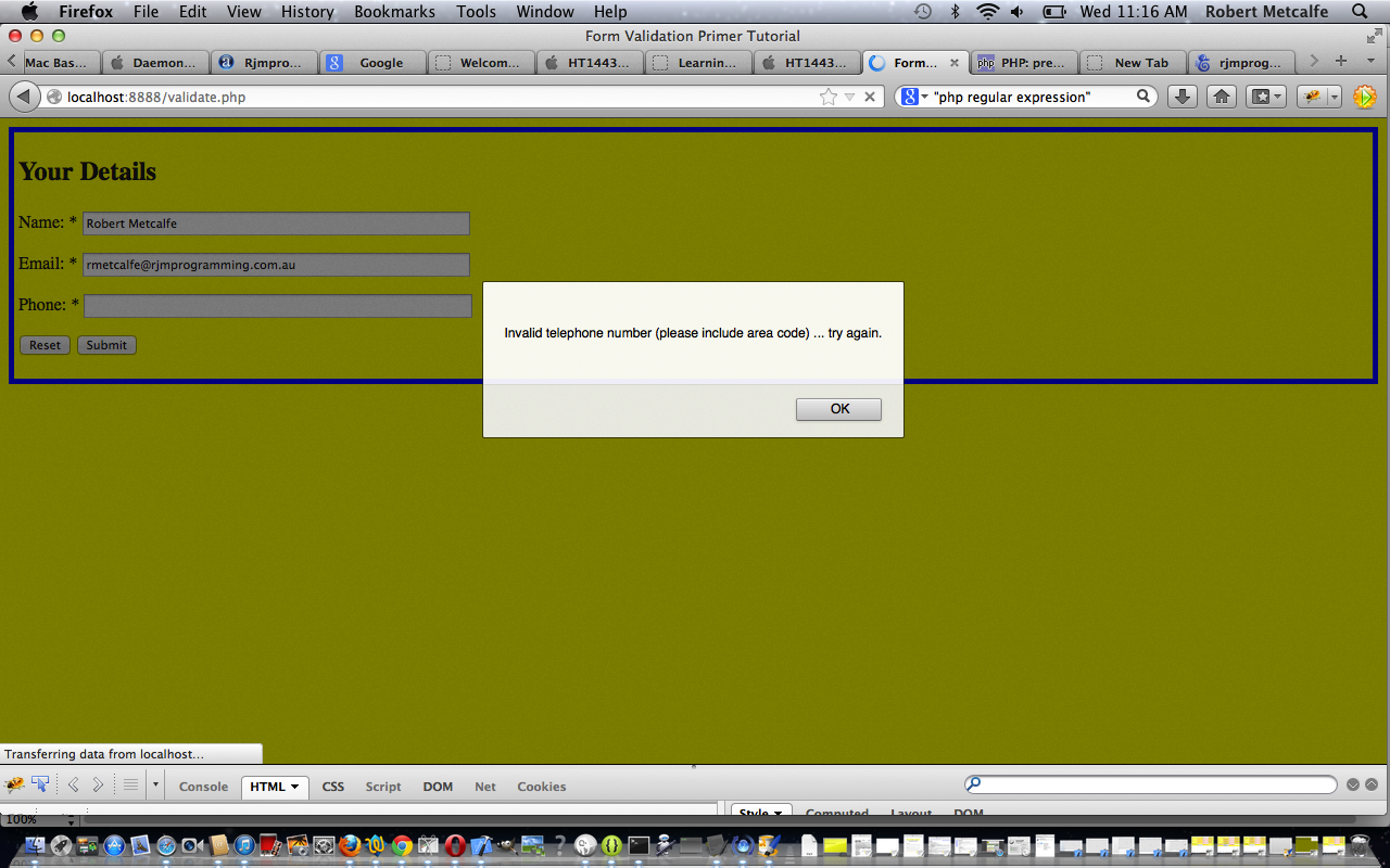 PHP Form Validation Primer Tutorial