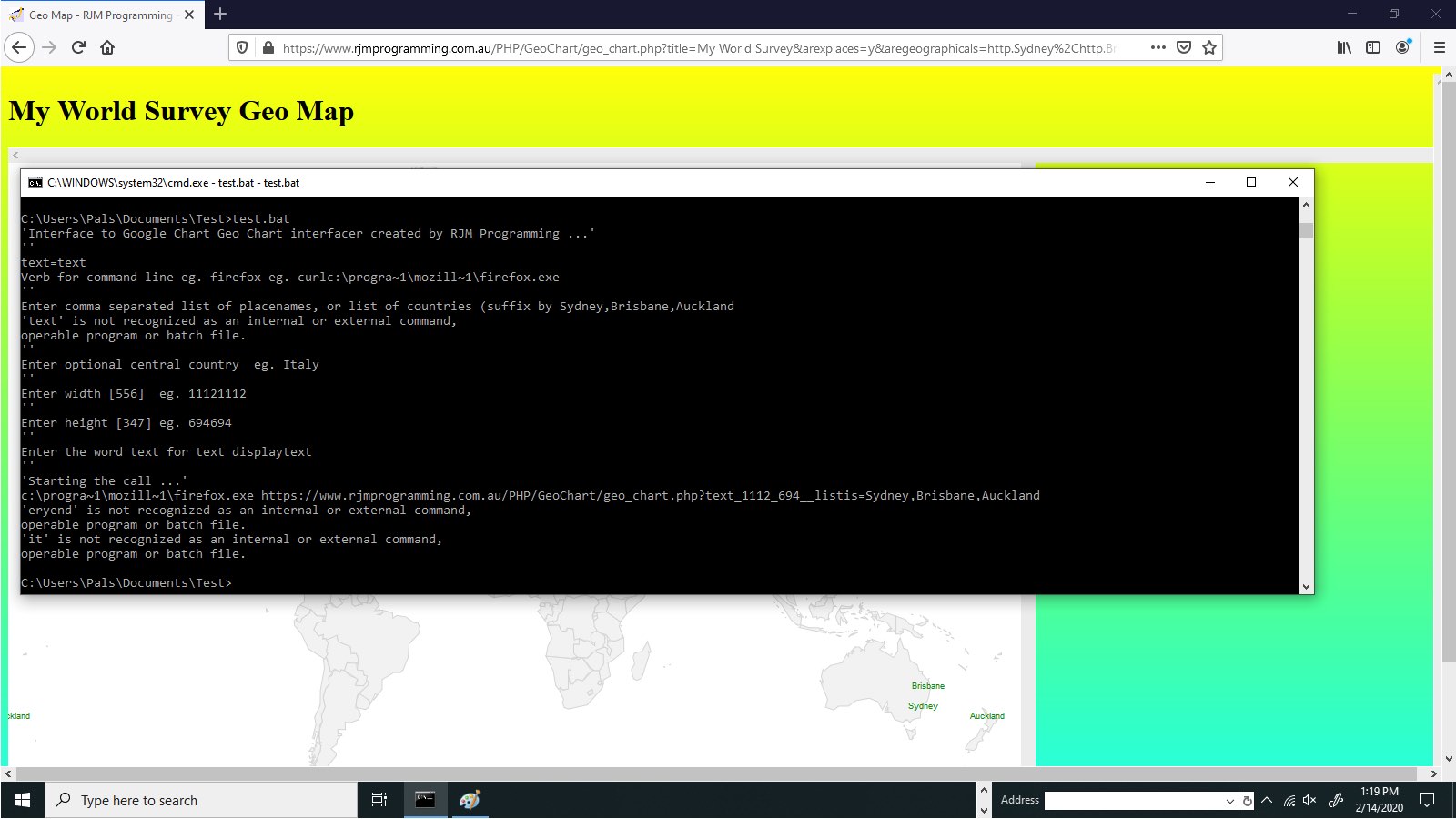 Google Chart Geo Chart Windows Batch File Tutorial