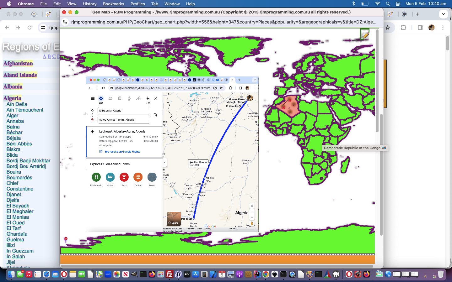 Region Picker GeoJson Geo Chart Trip Leg Right Click Tutorial