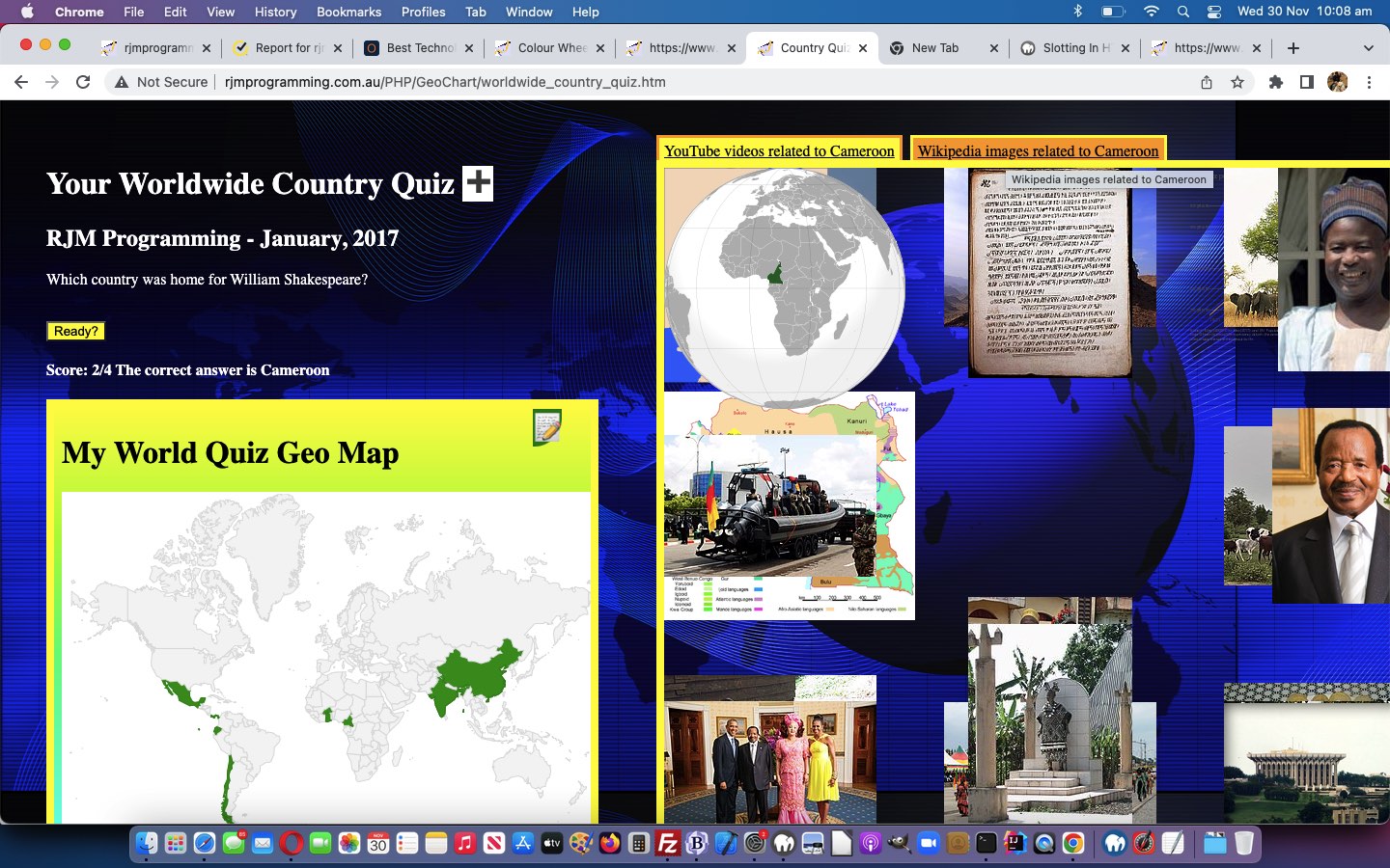 Worldwide Country Quiz Game Wikipedia Images Tutorial