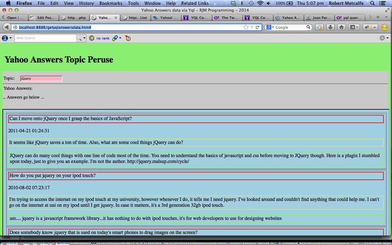 Yahoo YQL Web Service JSON Primer Tutorial