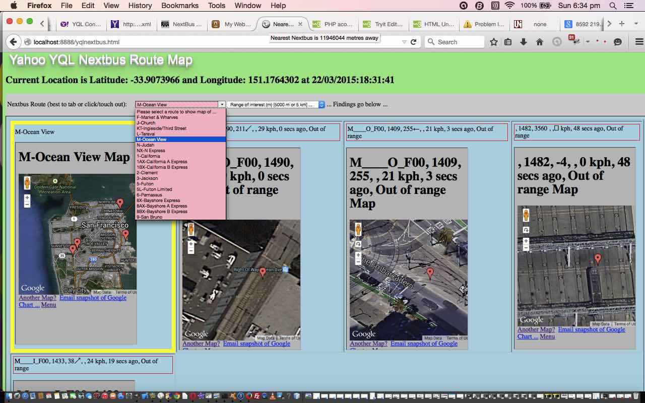 Yahoo YQL Nextbus JSON Primer Tutorial