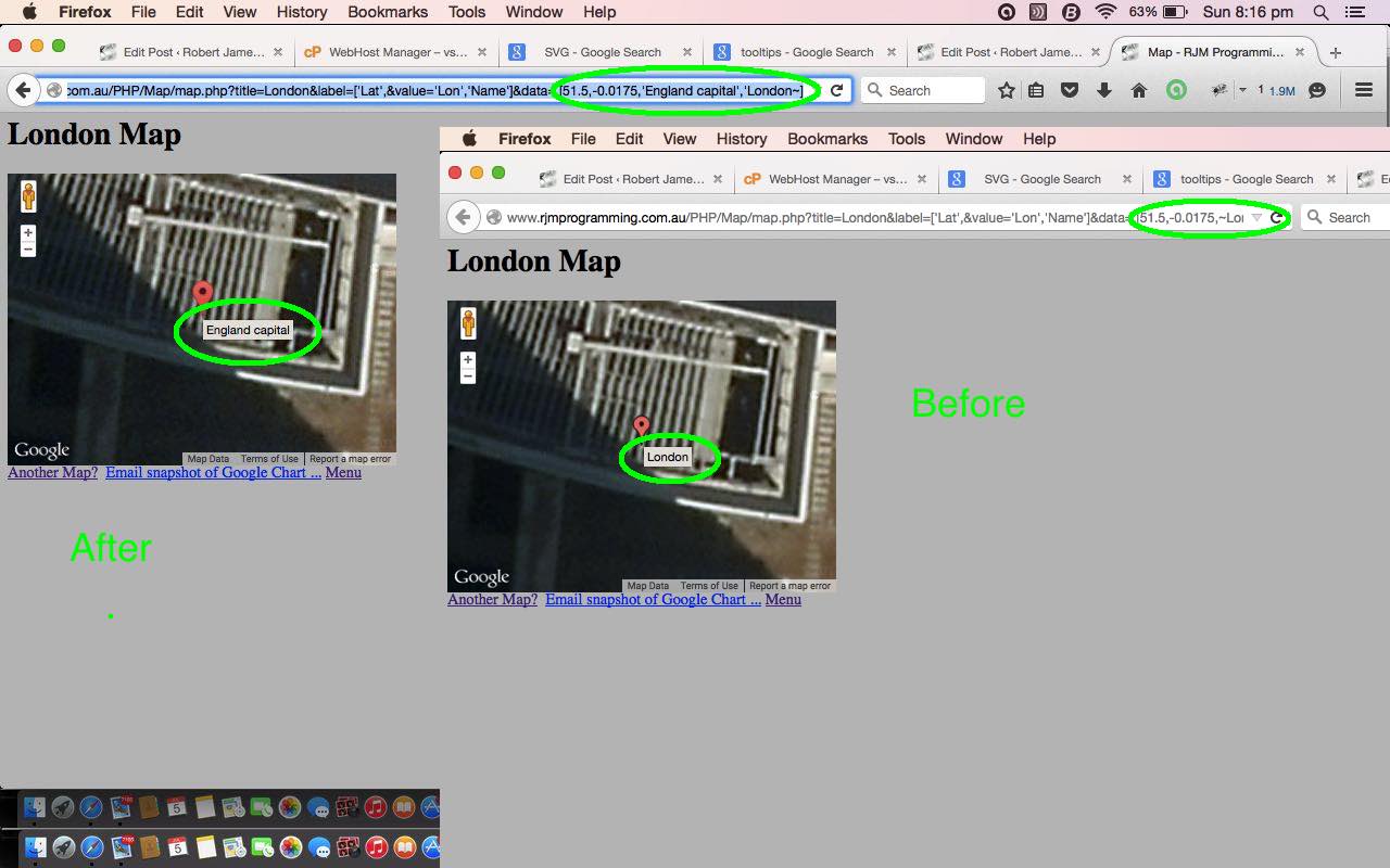 PHP/Javascript/HTML Google Chart Map Tooltips Tutorial