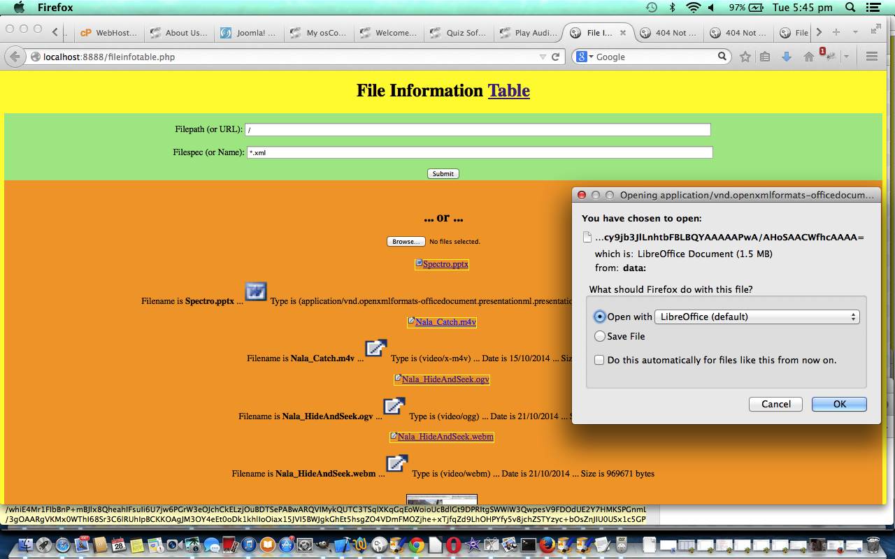 PHP/HTML/Javascript Media & Document File Browsing Tutorial