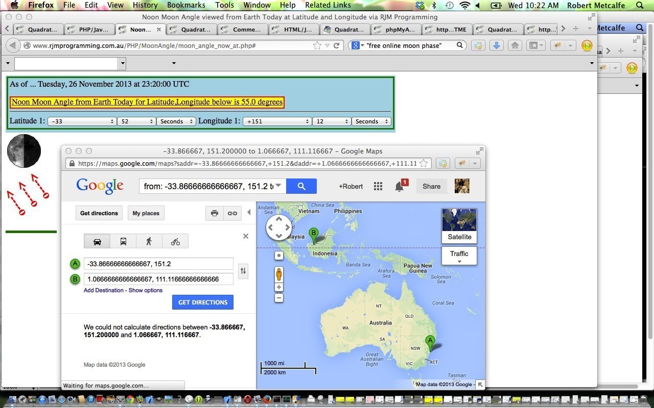 PHP/Javascript/HTML Moon Angle Tutorial