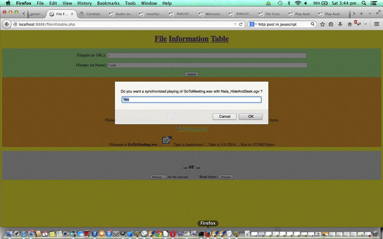 PHP/Javascript Media Synchronize File Browsing Tutorial