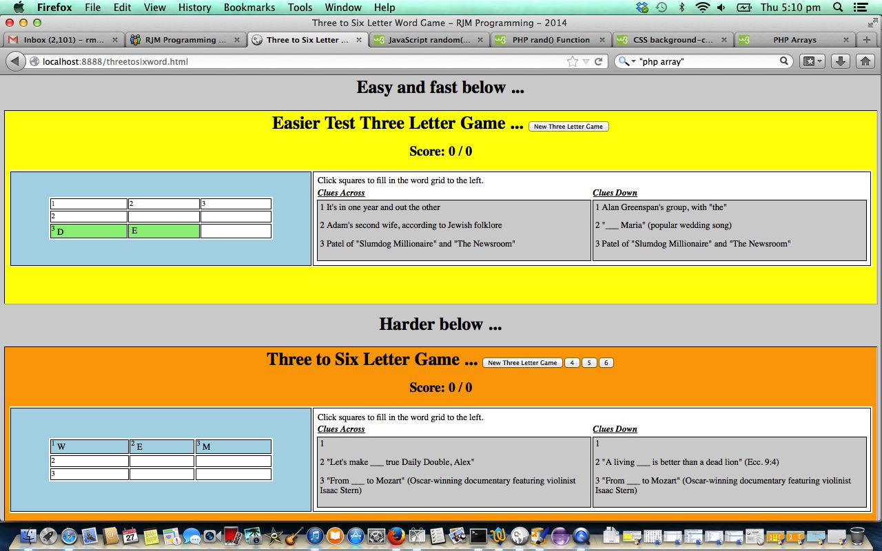 PHP Three to Six Letter Game Tutorial