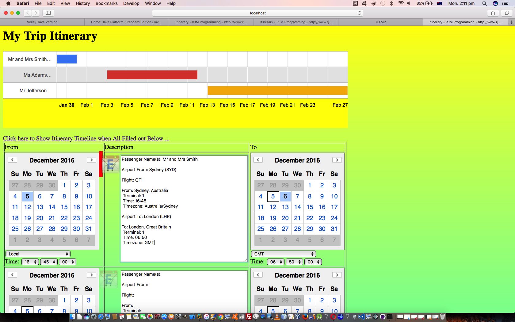 Calendar iCal Integration Itinerary Tutorial Robert James Metcalfe Blog