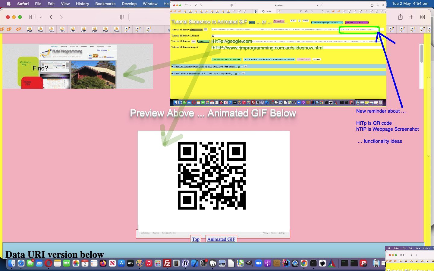 Animated GIF Slide QR Code and Webpage Screenshot URL Tutorial