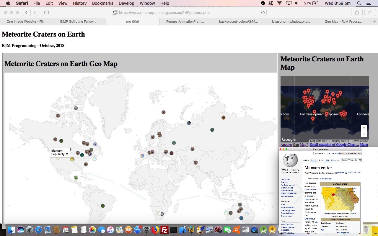 PHP Wikipedia Geo Map Google Chart Tutorial