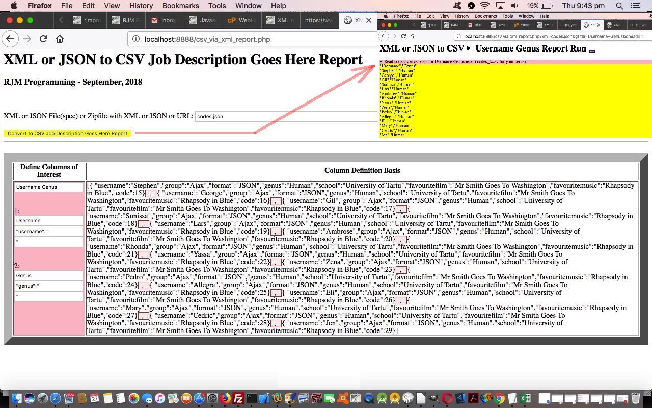 JSON or XML to CSV Report Tutorial