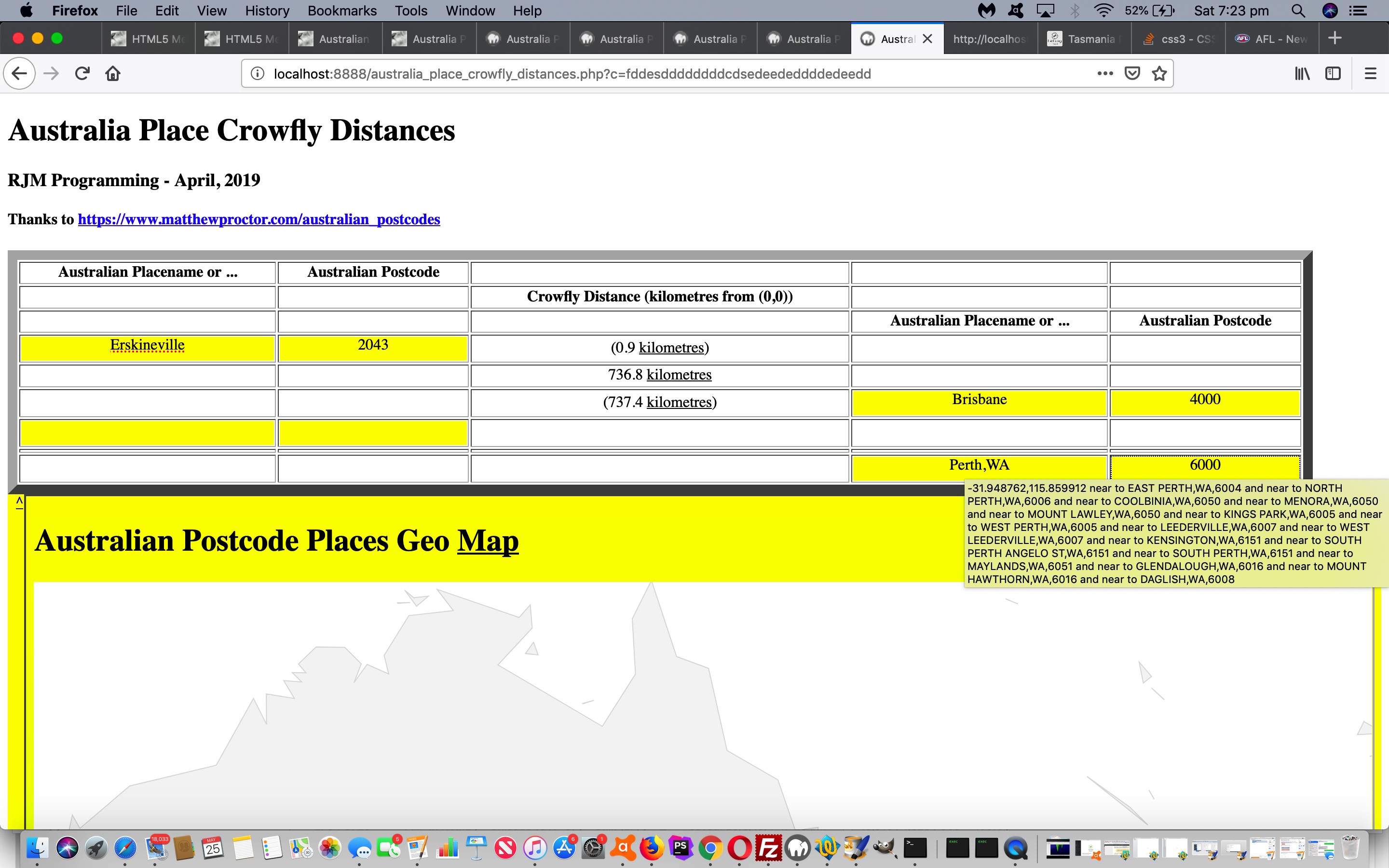 Australian Postcode Place Nearby Tutorial