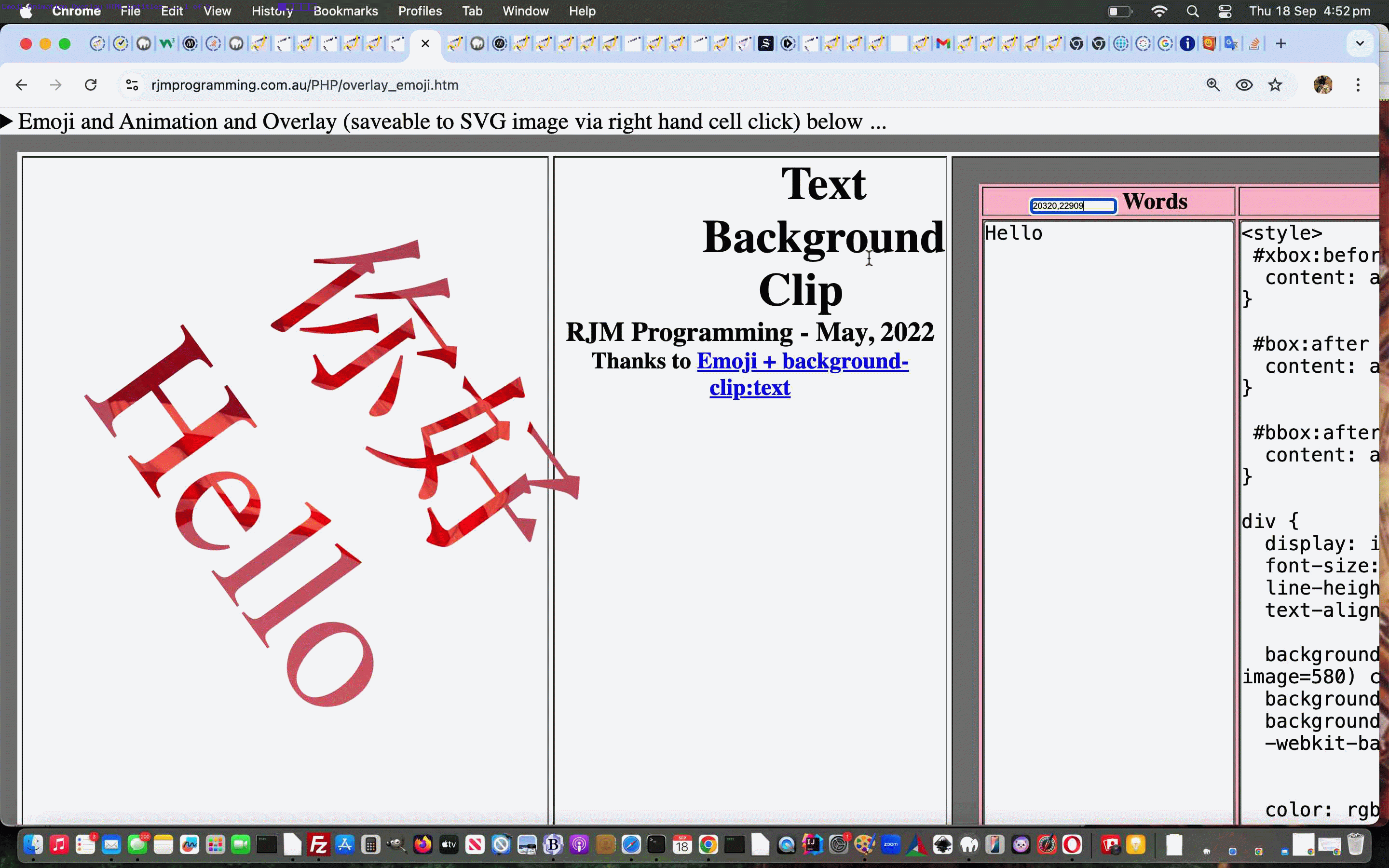 Text Background Clip Animation Emoji Overlay SVG CSS Tutorial