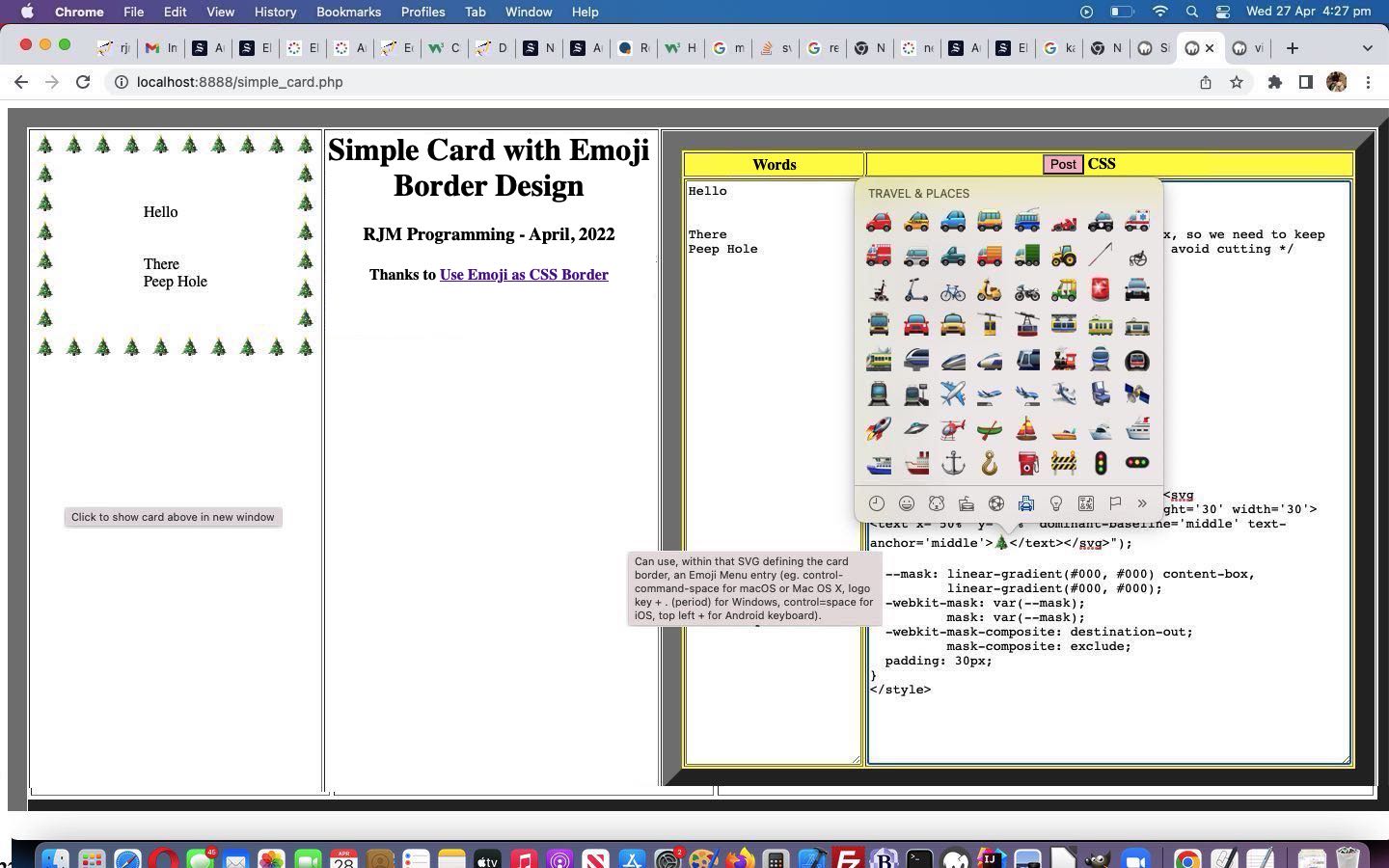 Simple Emoji Border Card Primer Tutorial