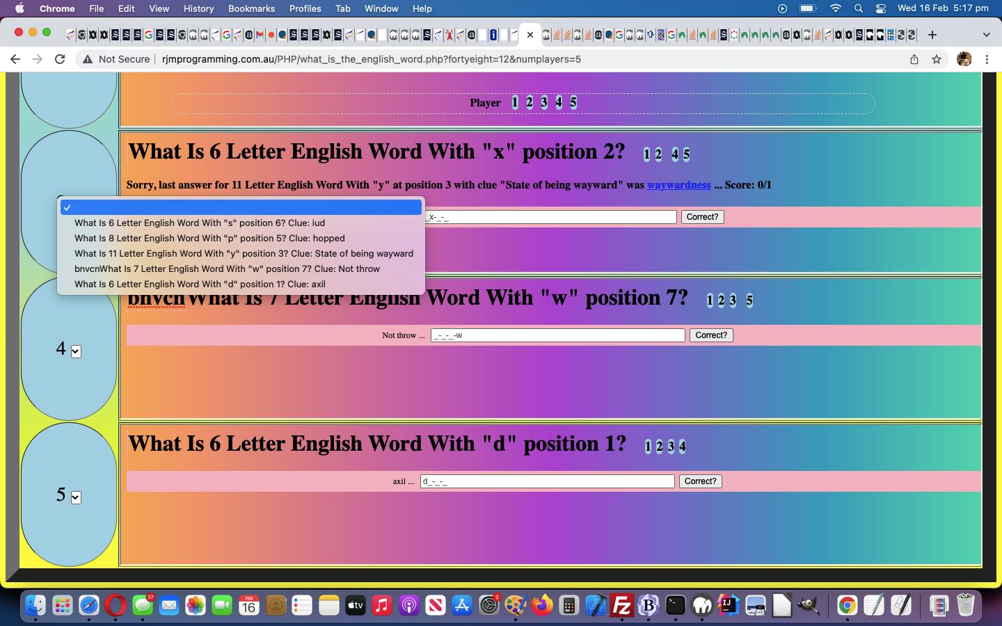 English Word Guessing Game Dropdown Tutorial