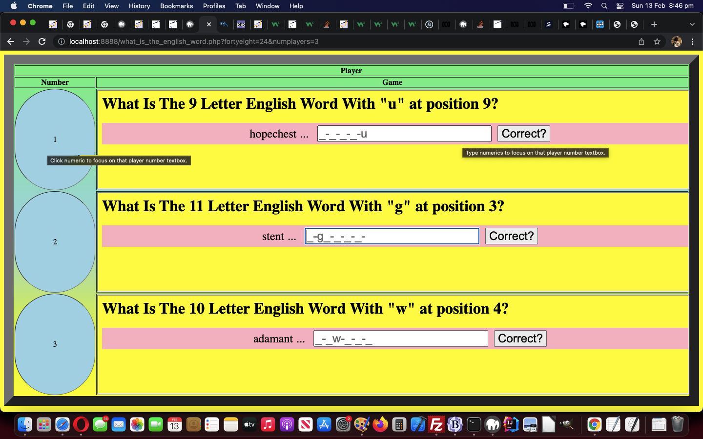 English Word Guessing Game Player Equality Tutorial