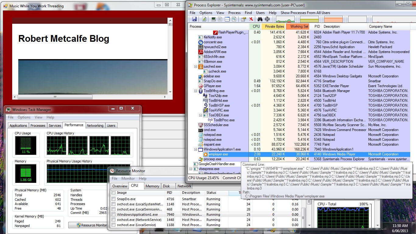 VB.Net MultiThreading and Procexp Windows Primer Tutorial