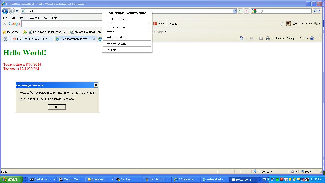 send message windows 10 command line