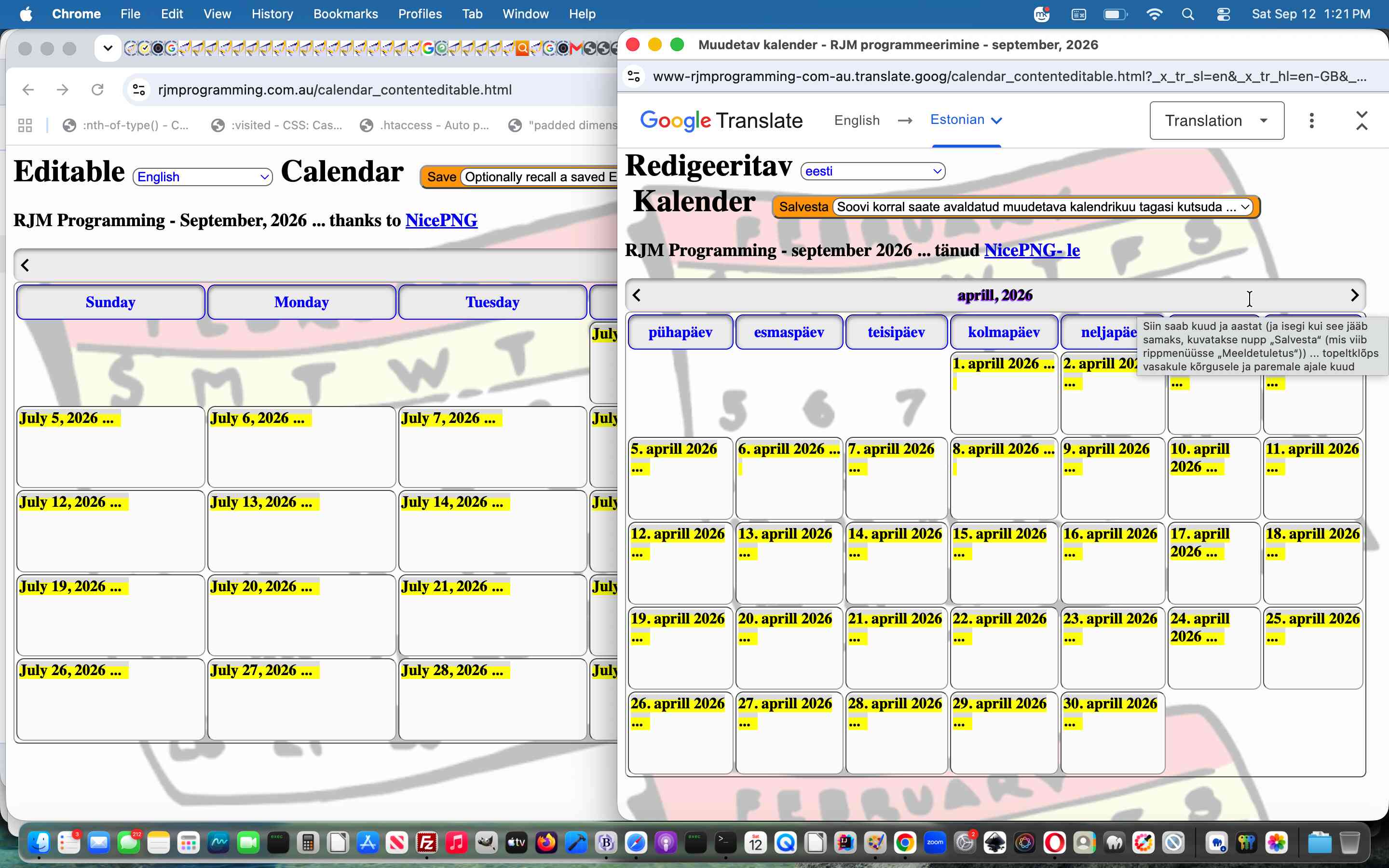Editable Calendar Cross Domain Sharing Tutorial