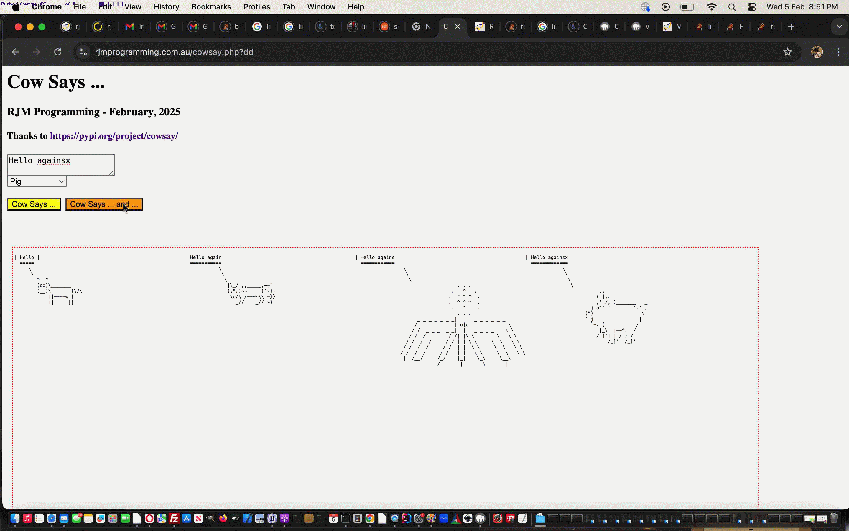 Python Cowsay API Primer Tutorial Robert James Metcalfe Blog