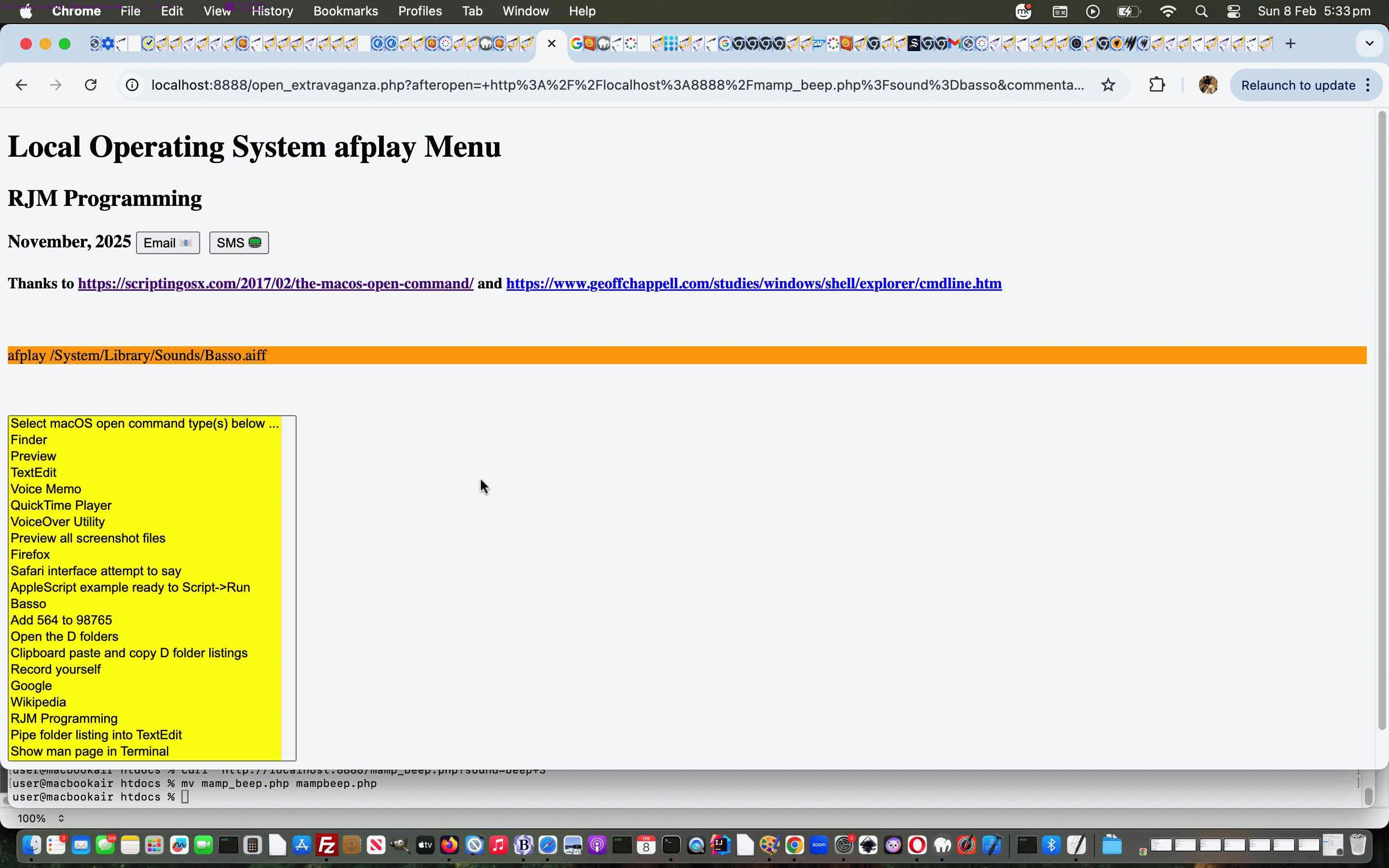 Local Operating System Menu macOS System Sounds Tutorial