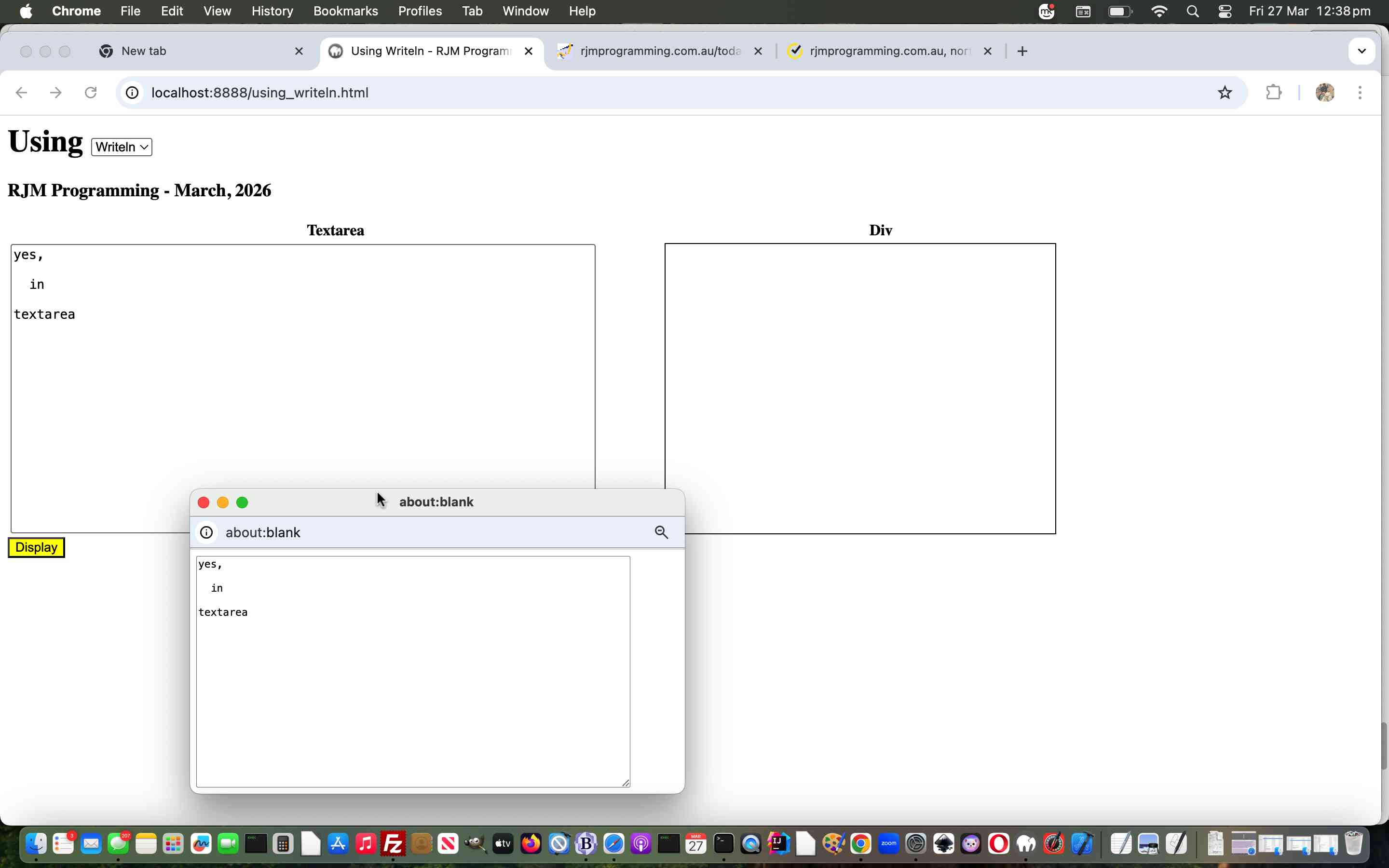 Using Document Writeln Primer Tutorial