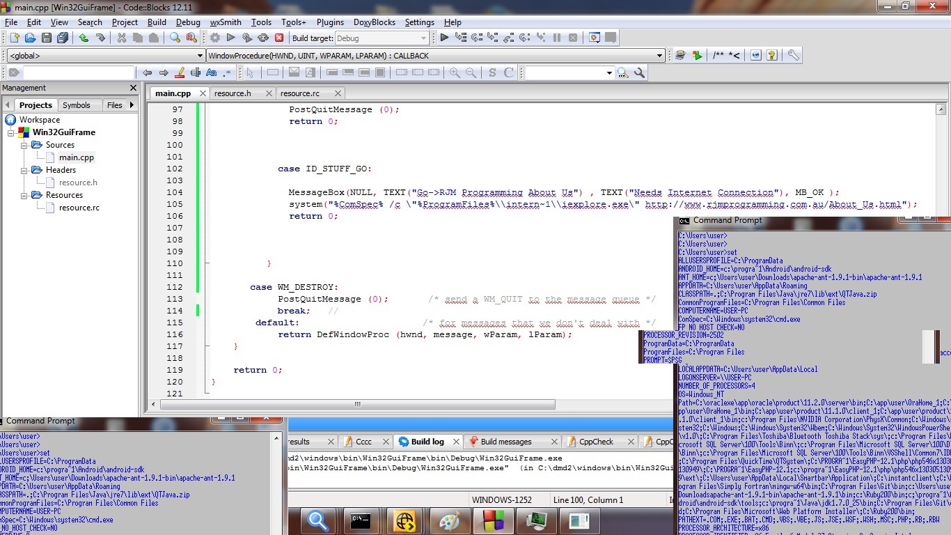 CodeBlocks WinGUI32 Primer - via RJM Programming Slideshow Presentation
