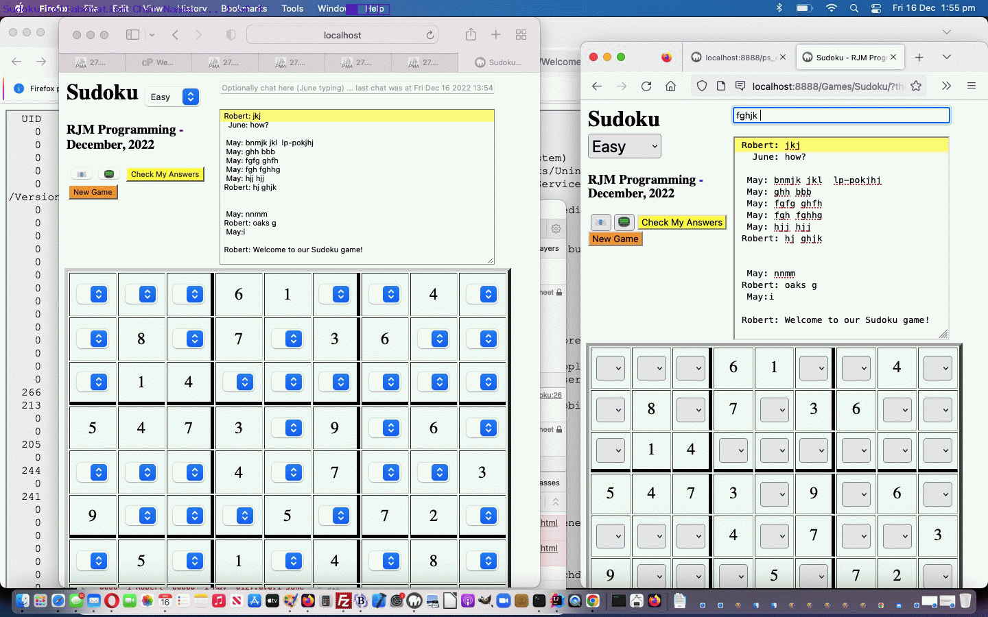 PHP/HTML/Javascript Sudoku Game Chat Names Tutorial