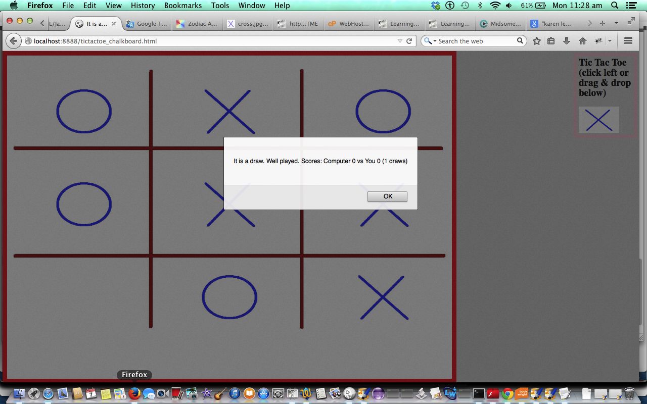 HTML/Javascript Canvas Tic Tac Toe Game Drag and Drop Tutorial