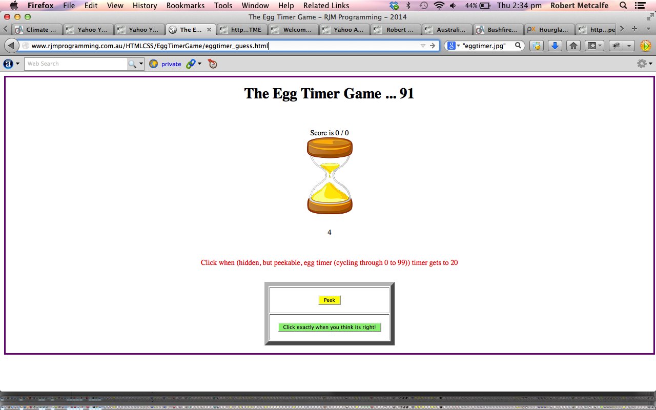 HTML/Javascript Egg Timer Game Tutorial
