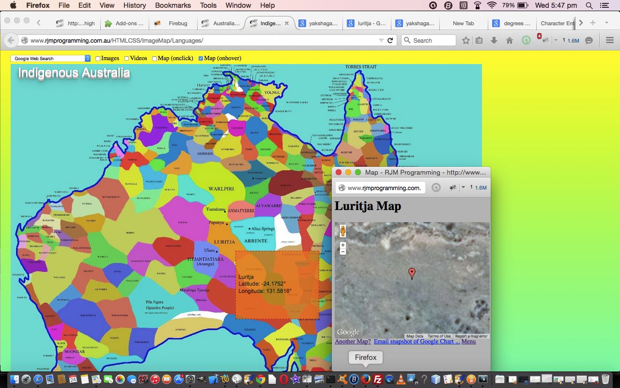 Australian Indigenous Language Image Map Ajax Tutorial