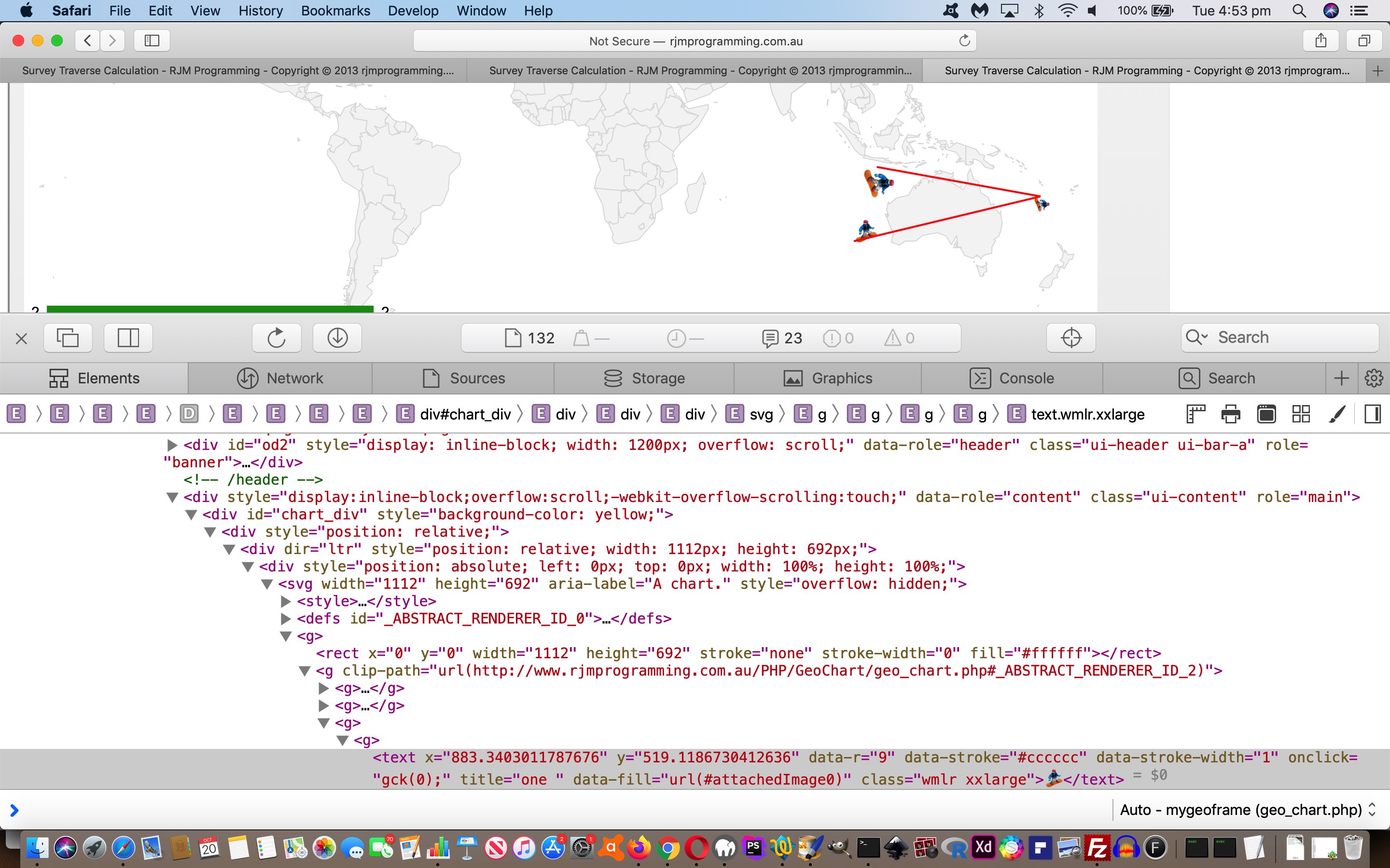 HTML and Javascript and CSS Survey Traverse SVG Class Tutorial