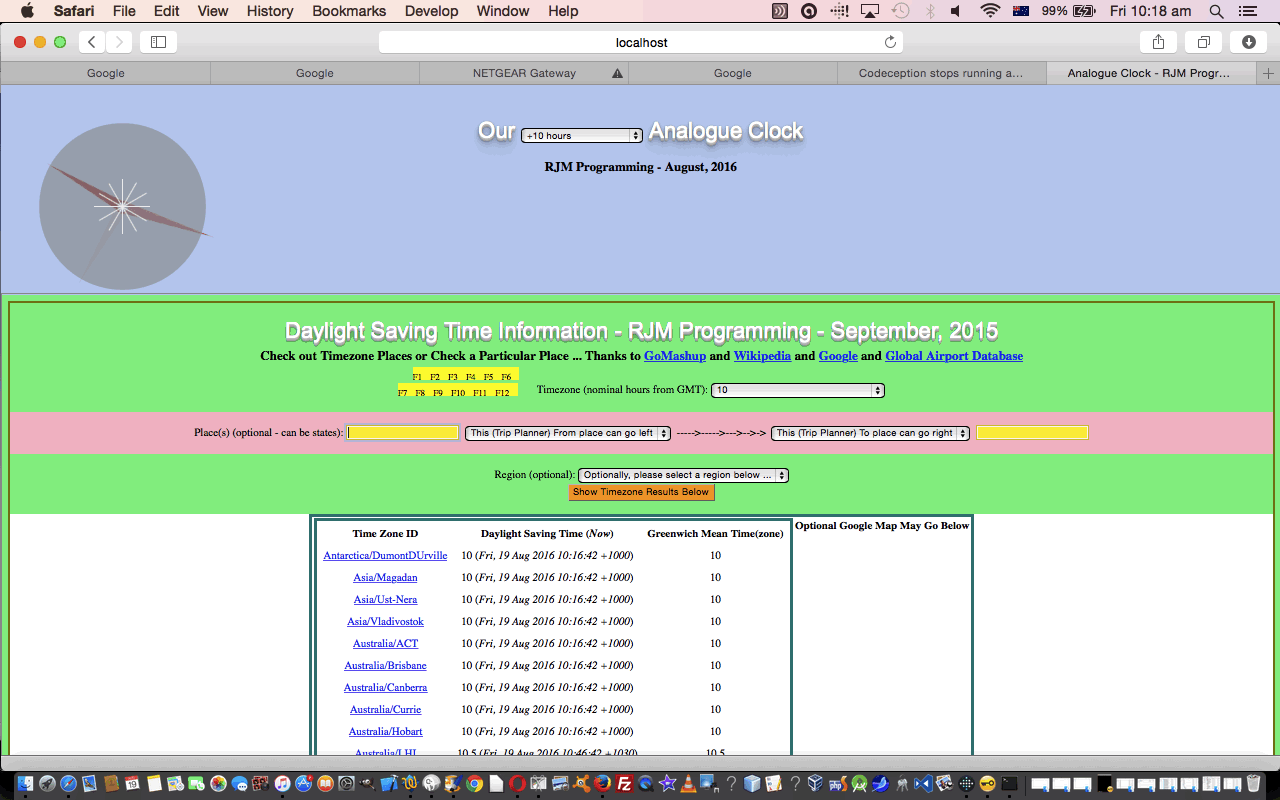 Analogue Clock Timezone Tutorial